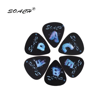 SOACH 10 бр, 3 вида дебелина, нова марка, медиатори за китара, бас, 26 снимки с английската азбука, високо качество на печат, Аксесоари за китара