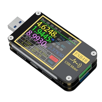 FNB48 PD trigger Волтметър Ток, амперметър и Волтметър USB тестер QC4 + PD3.0 2.0 П.П. протокол за бързо зареждане капацитет 