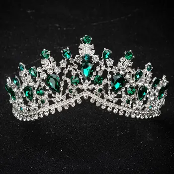 KMVEXO Европейски Дизайн Crystal Голяма Принцеса Кралица Crown Сватба Сватбени Аксесоари За Коса, Бижута на Булката Диадеми Превръзка На Главата