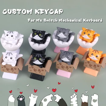 4шт Карикатура Keycap Механична Клавиатура Индивидуален Дизайн на Игри Keycap Аниме Клавишите Шапки Сладък Котка