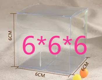 30шт 6*6*6 см прозрачни пластмасови кутии от PVC опаковки за подаръци, шоколадови и козметични торти дисплей осъществяване на прозрачна Кутия
