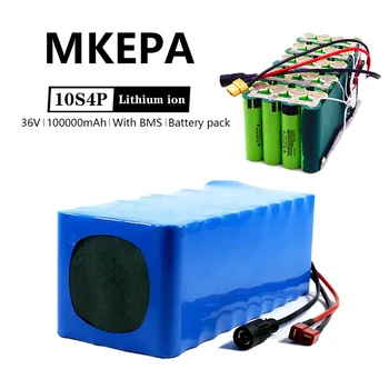 MKEPA 36 В 10S4P 100Ah 18650 Литиева батерия, 1000 Вата Мощност, BMS, ма на 100 000 Електрически Велосипед, 42 В 2A Зарядно Устройство